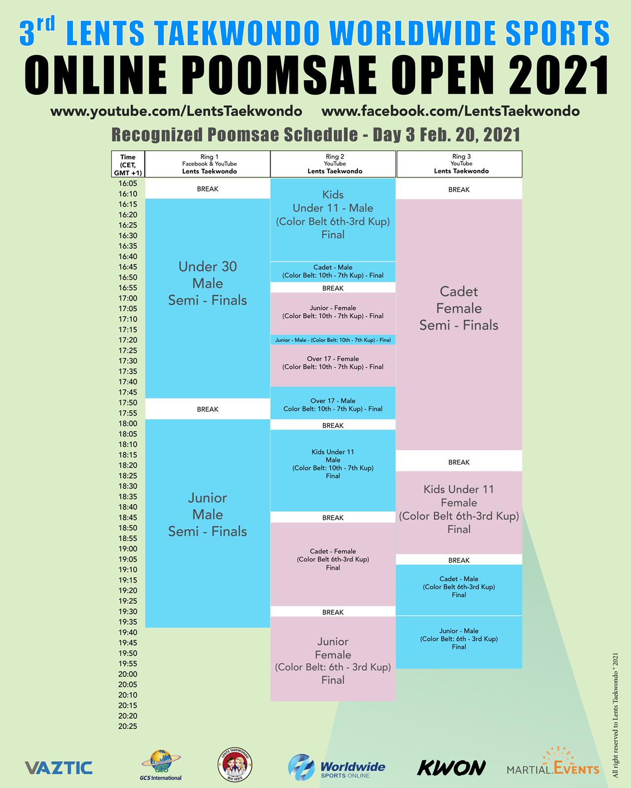 Schedule SATURDAY 20 FEB 2021 (2/2)