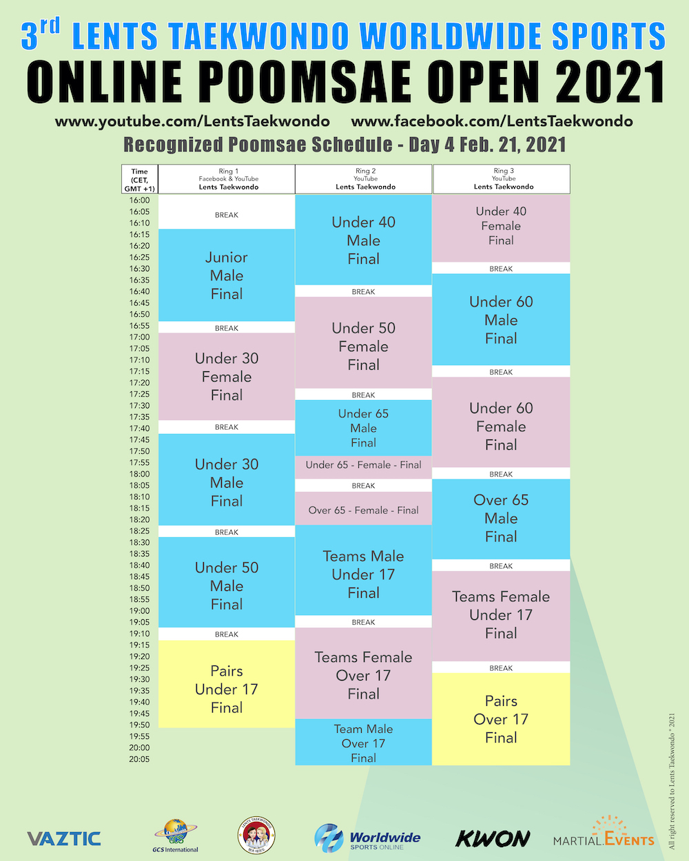 Schedule Sunday 21 FEB 2021 (2/2)